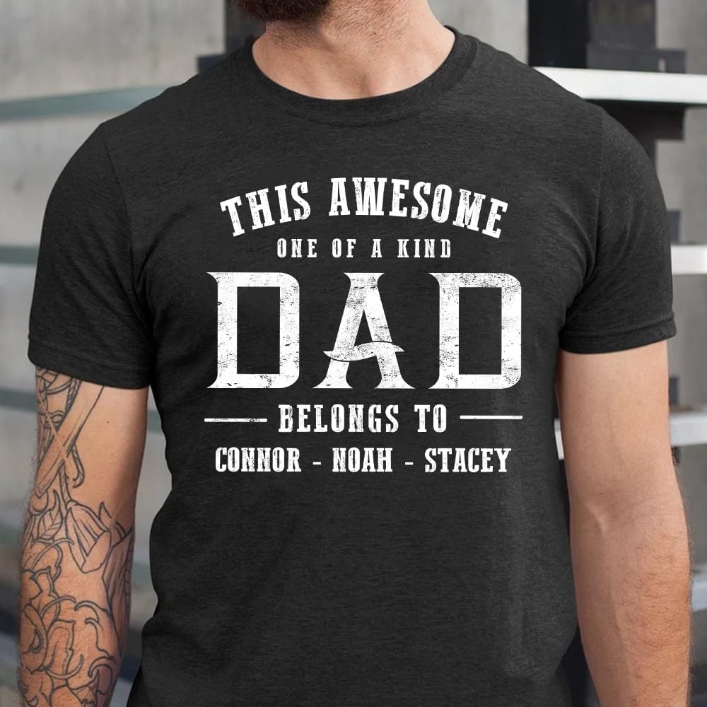 Personalized Shirt for Dad Shirt with Kids, Gifts for Dad Papa Shirts, Fathers Day Birthday Gifts, Gifts for Men Shirt