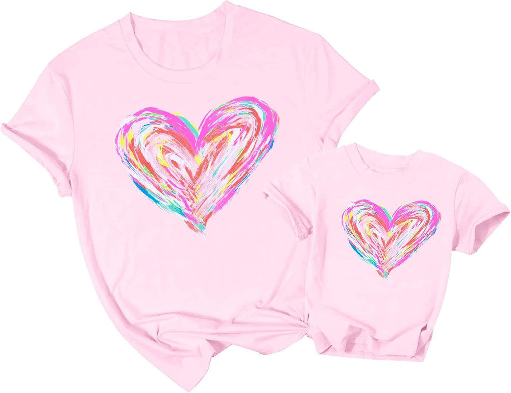 Mommy and Me Valentines Outfits: Valentines Shirt Women Love Heart Mom and Baby Matching Outfits