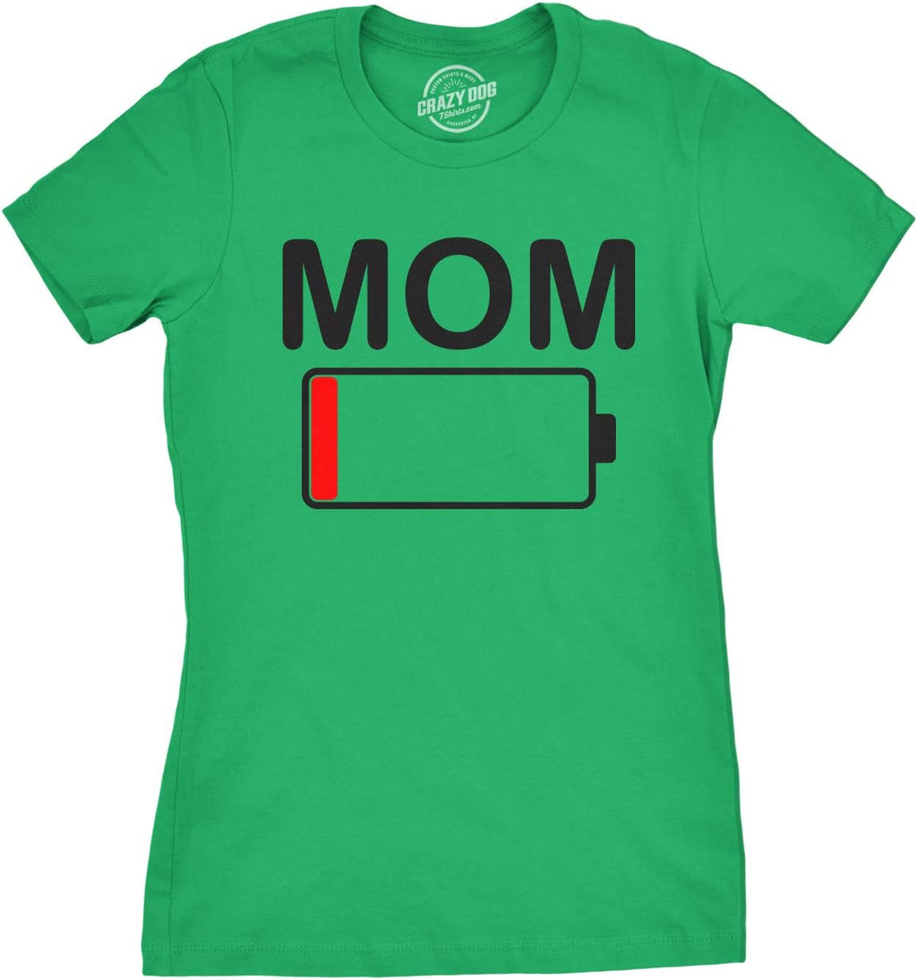 Womens Mom Battery Low Funny Sarcastic Graphic Tired Parenting Mother T Shirt Mother Shirt