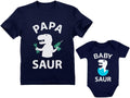 Papa & Baby Saur Daddy and Son Daughter Matching Outfits Gifts for New Dads Fathers Day Dad Shirt & Infant Bodysuit