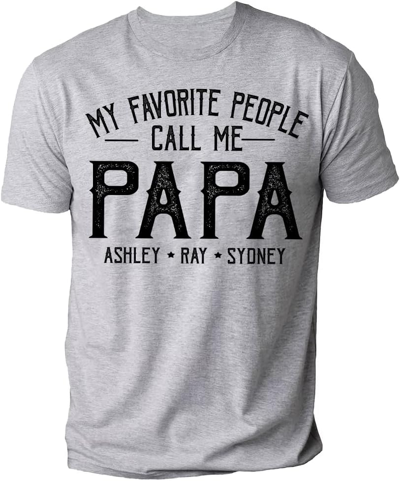 Personalized Shirt for Dad Shirt with Kids, Gifts for Dad Papa Shirts, Fathers Day Birthday Gifts, Gifts for Men Shirt