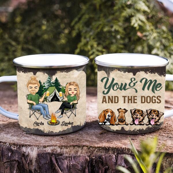 You And Me And The Dogs Husband Wife Camping Dog - Couple Gift - Personalized Custom Mug