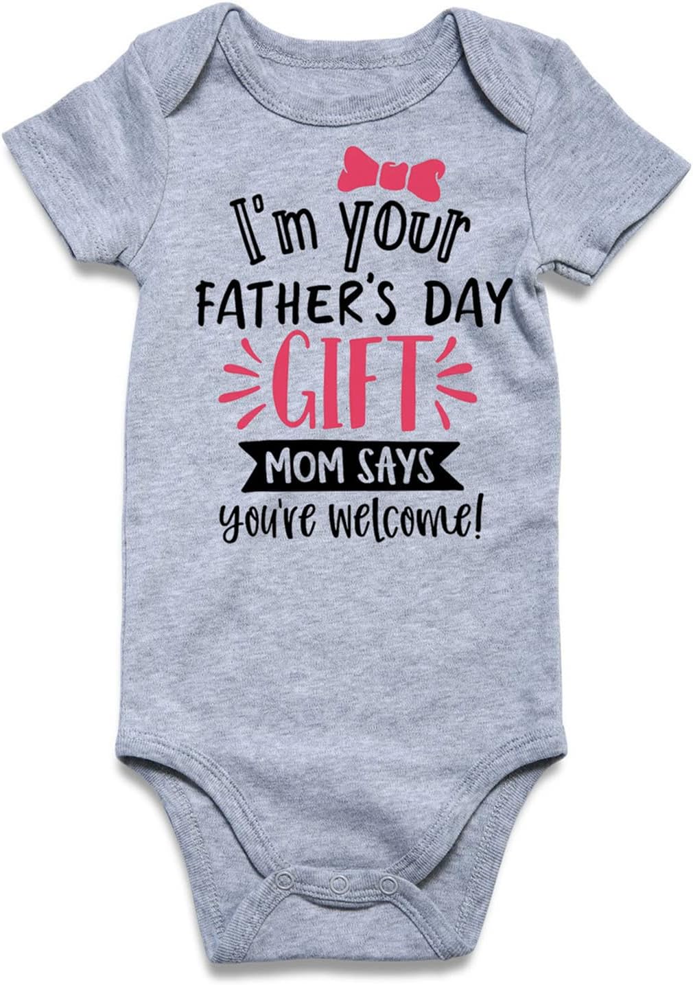 UNICOMIDEA Baby Boys Girls Romper Letter Printed Newborn Outfit Short Sleeve Bodysuits 0-12 Months