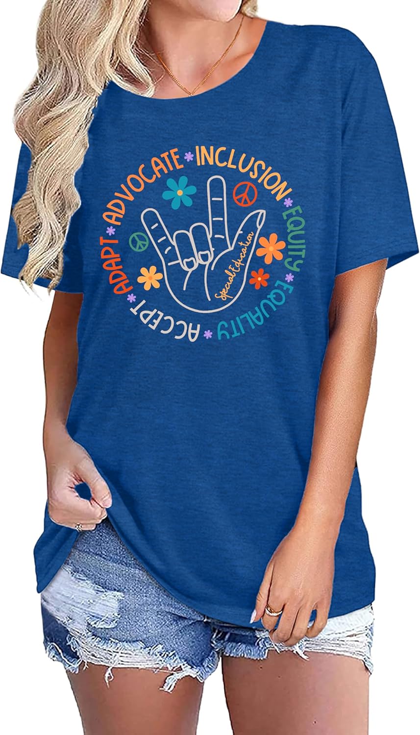 Special Education Teacher Shirts for Women SPED Teachers Graphic T-Shirts Teaching Life Gift Short Sleeve Tee Tops