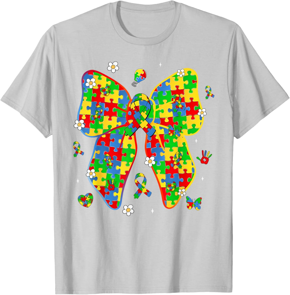 Autism Awareness Coquette Bow Puzzle Bow Women Kids Girl Boy
