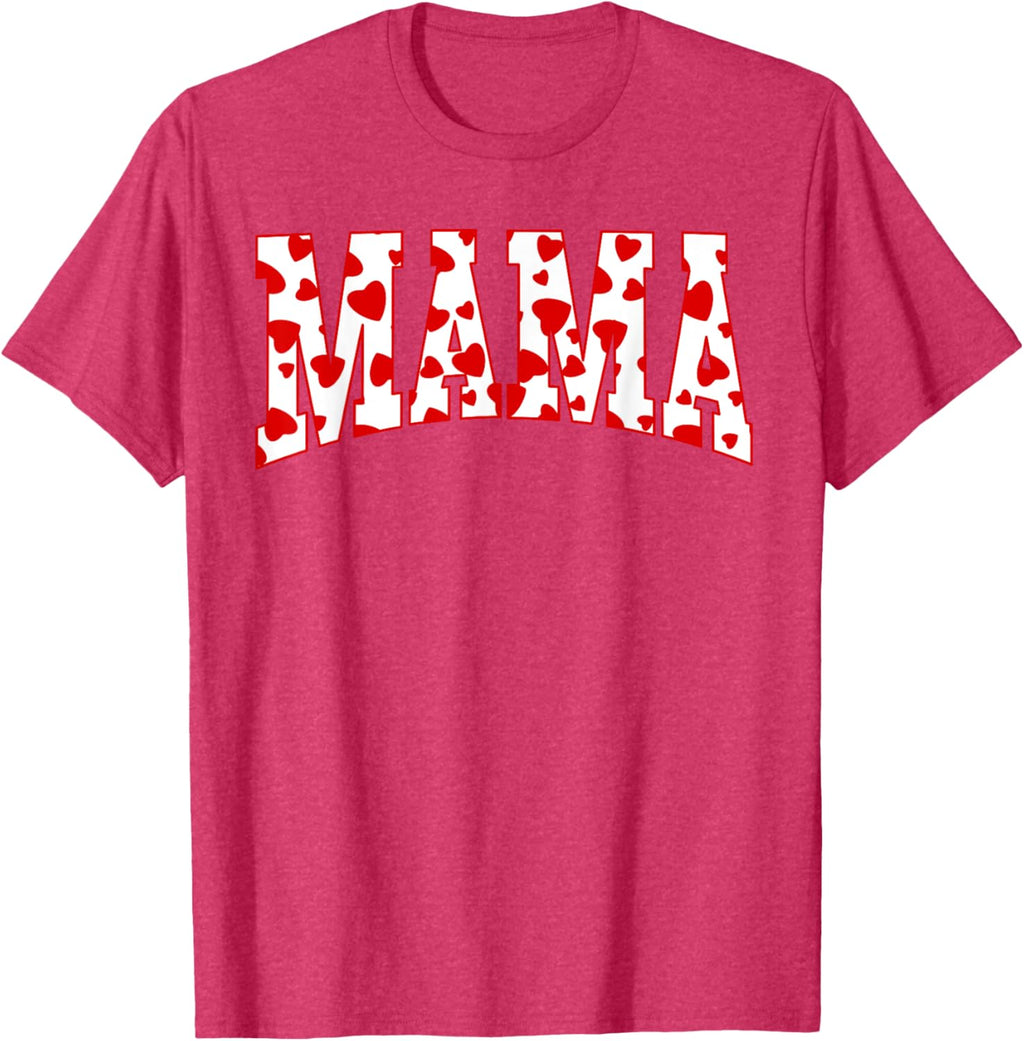 Mama Valentine Heart Valentines Day Family Matching Funny Mother Shirt