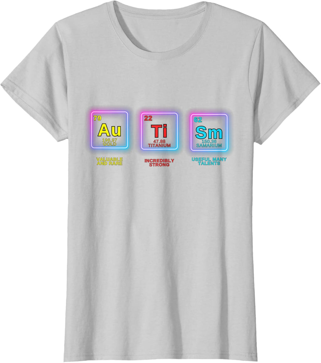 Autism Awareness Kids Women Men Elements Periodic Table ASD