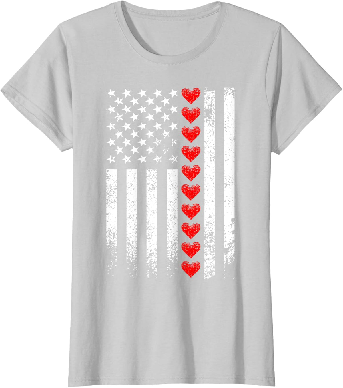 Vintage Valentines Day American Flag Hearts Mens Boys Kids