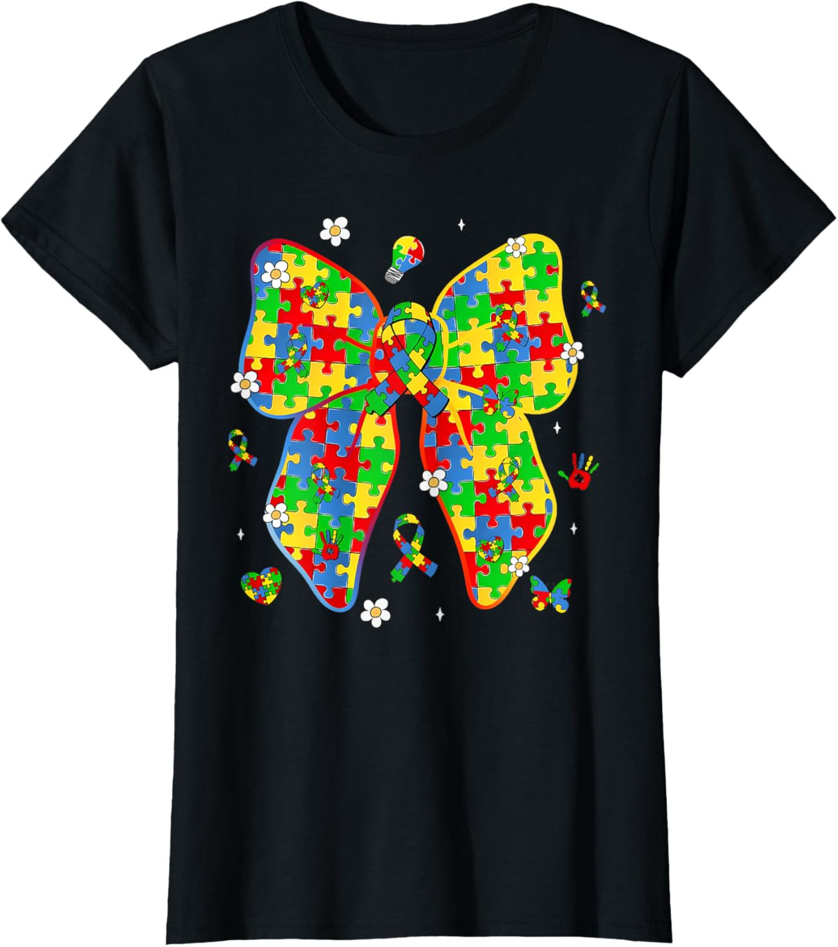 Autism Awareness Coquette Bow Puzzle Bow Women Kids Girl Boy