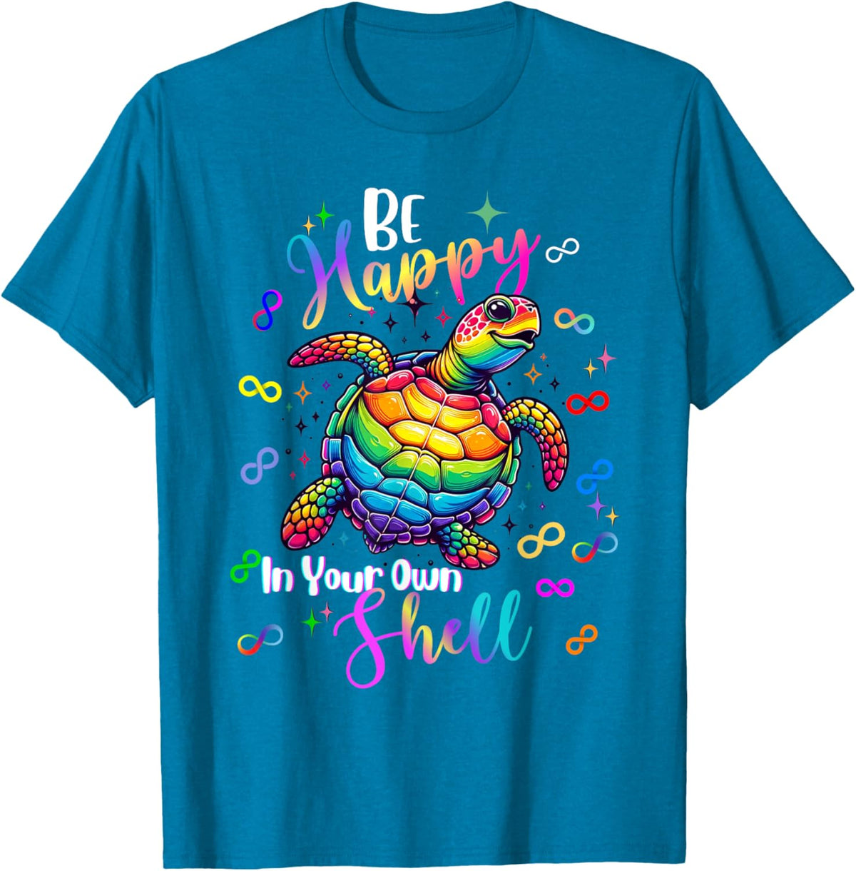Rainbow Turtle Be Happy In Your Own Shell Autism Awareness