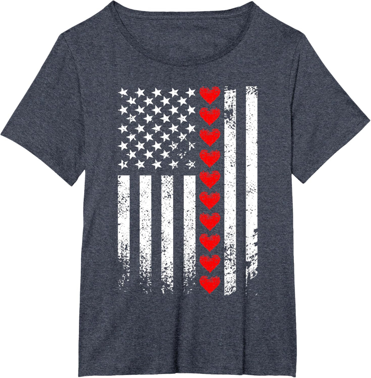 Vintage Valentines Day American Flag Hearts Mens Boys Kids