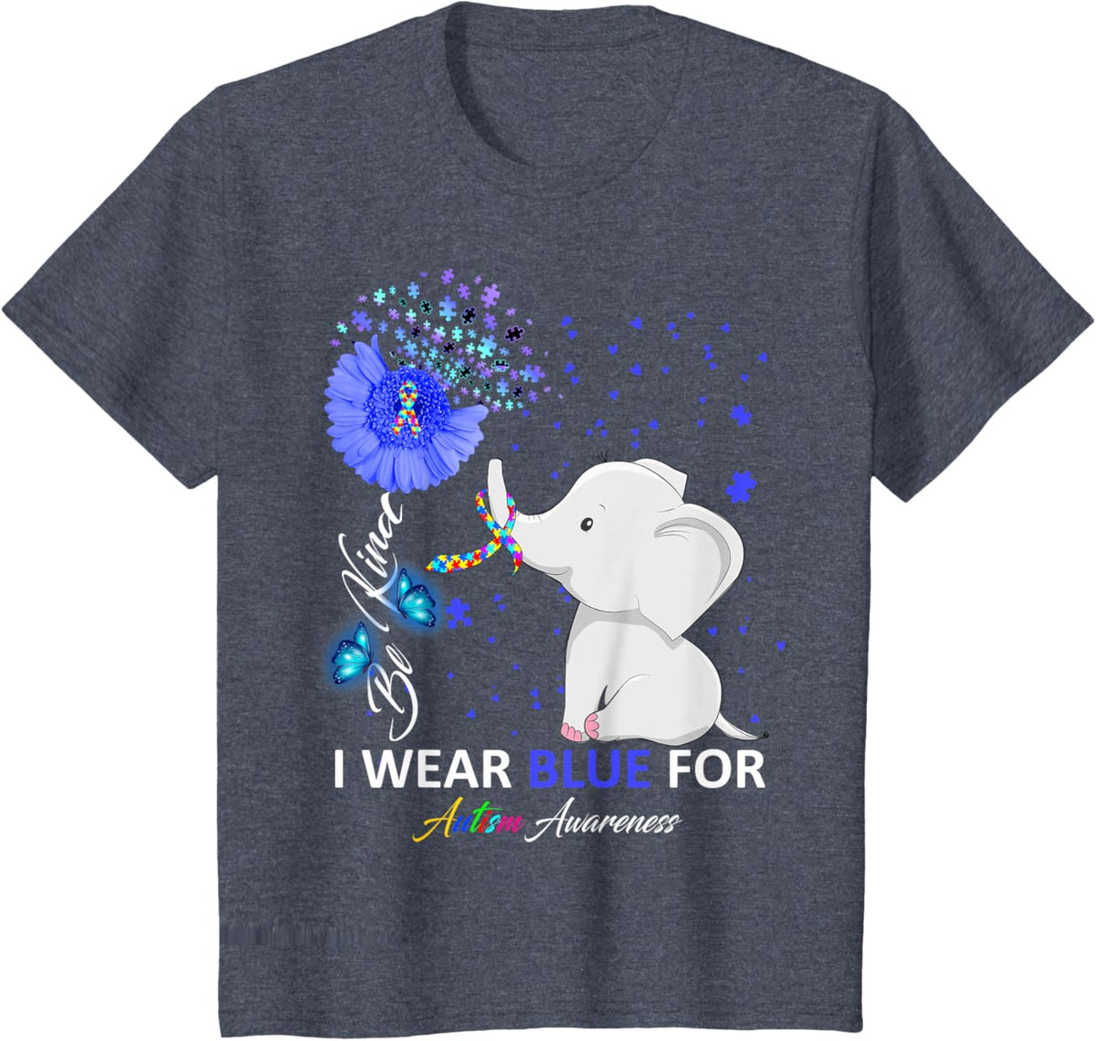 I Wear Blue Autism Awareness - Elephant Autism Awareness