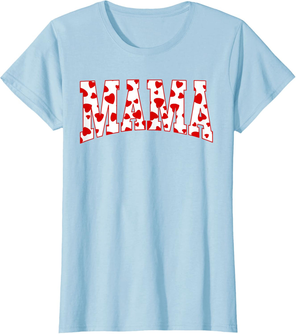 Mama Valentine Heart Valentines Day Family Matching Funny Mother Shirt
