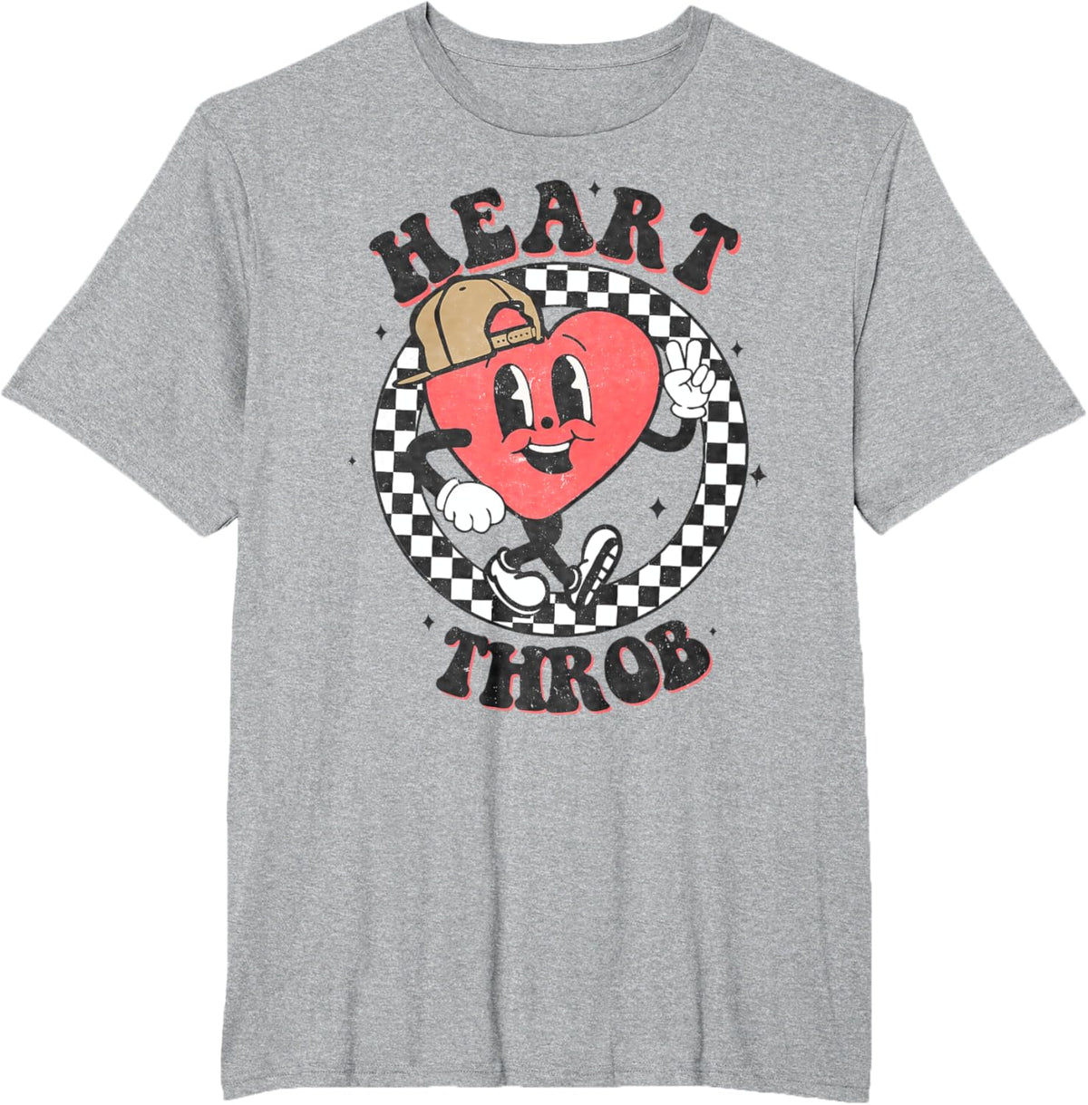 Retro Heart Throb Checkered Kid Preschool Boy Valentines Day